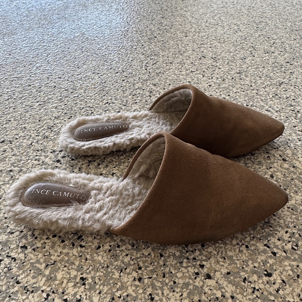 Vince Camuto Tan Suede Women's Mules
